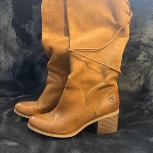 Timberland Women's Chestnut Suede Mid-Calf Heeled Boots